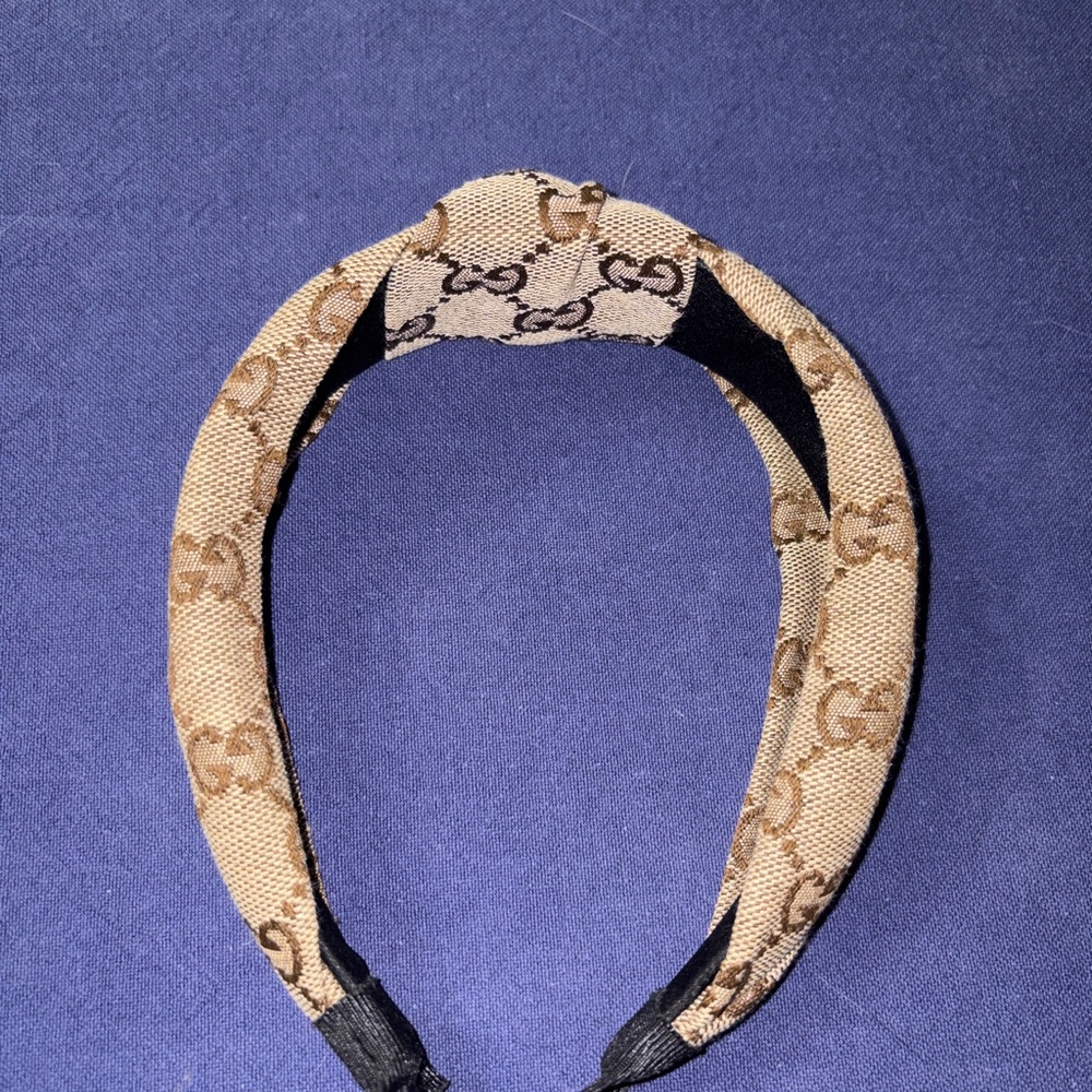 Gucci Tan and Brown Logo Headband